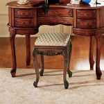 Design Toscano Madame Bouvier Stool Walnut Finish