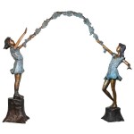 Design Toscano Flower Arbor Kids Bronze Garden Statue