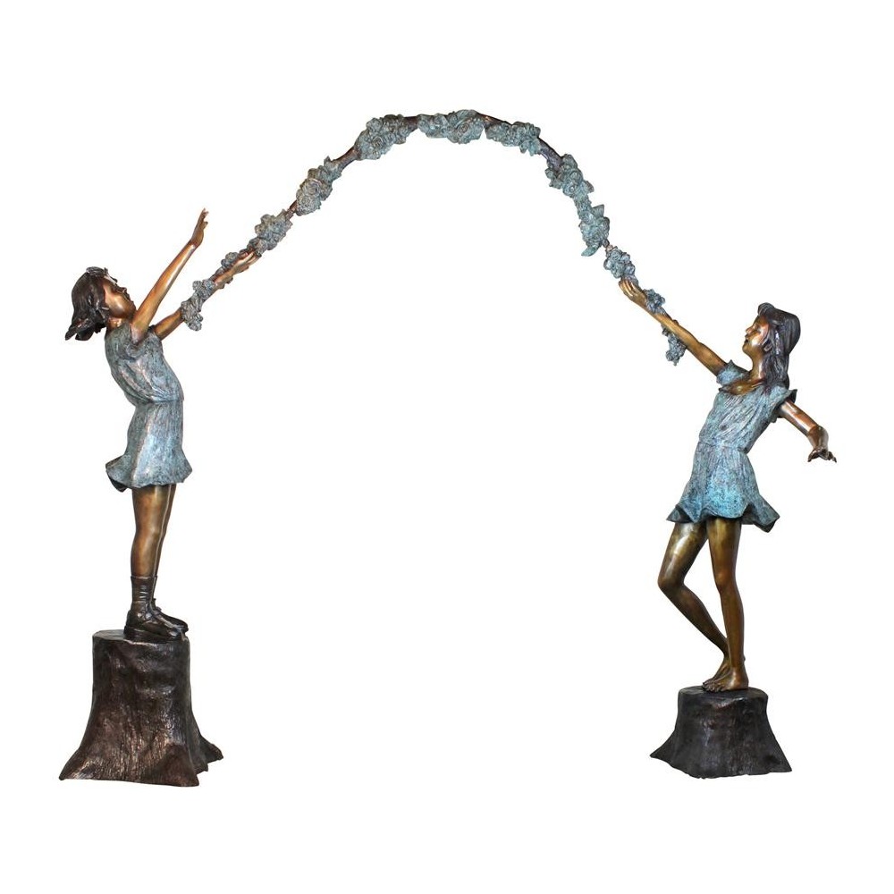 Design Toscano Flower Arbor Kids Bronze Garden Statue