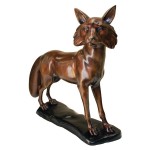 Design Toscano The Wary Standing Fox Bronze Statue