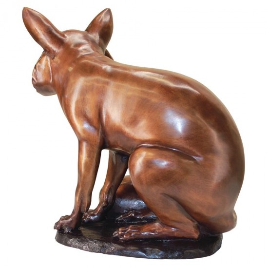 Design Toscano The Observant Sitting Fox Bronze Statue