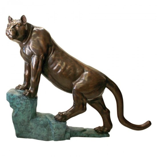 Design Toscano Cougar On A Rock Bronze Statue