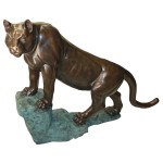 Design Toscano Cougar On A Rock Bronze Statue