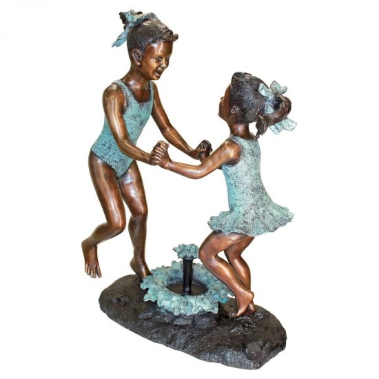 Design Toscano Dancing Splash Girls Bronze Statue