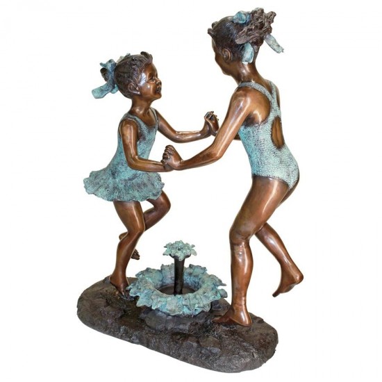 Design Toscano Dancing Splash Girls Bronze Statue