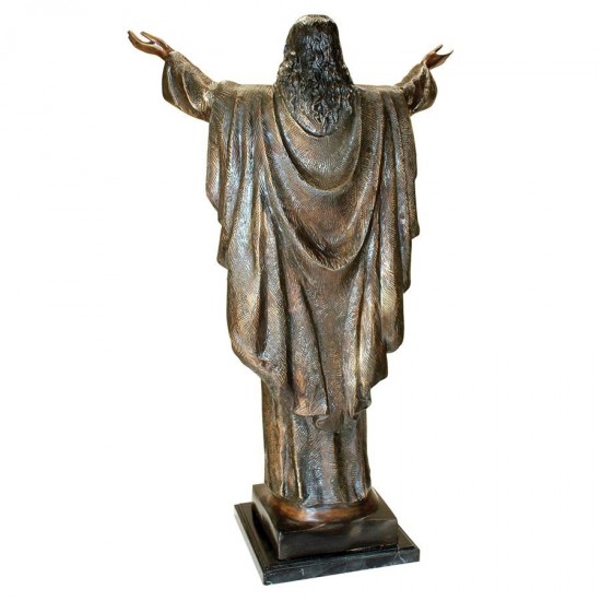 Design Toscano Jesus Christ Arms Raised Bronze Statue