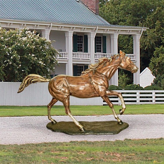 Design Toscano Galloping Steed Bronze Horse Statue