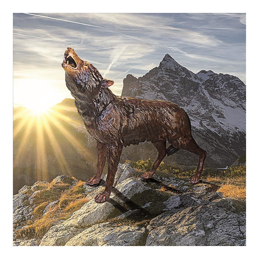 Design Toscano The Howl Of The Wild Wolf Bronze Statue