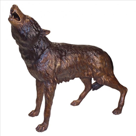 Design Toscano The Howl Of The Wild Wolf Bronze Statue