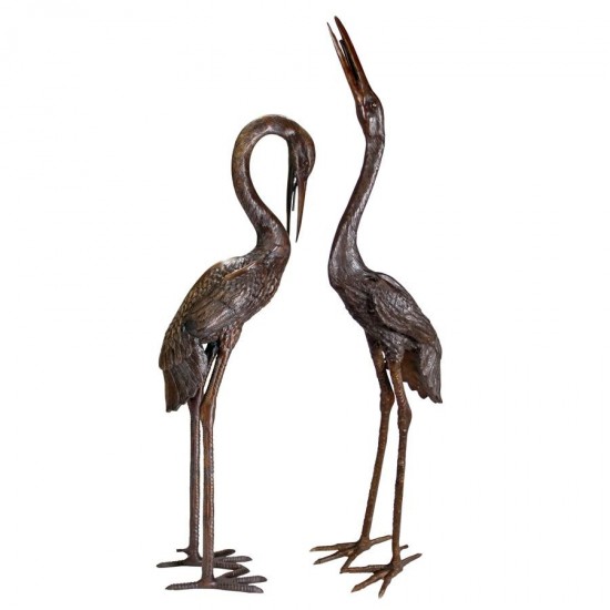 Design Toscano Large Set Of 2 Herons