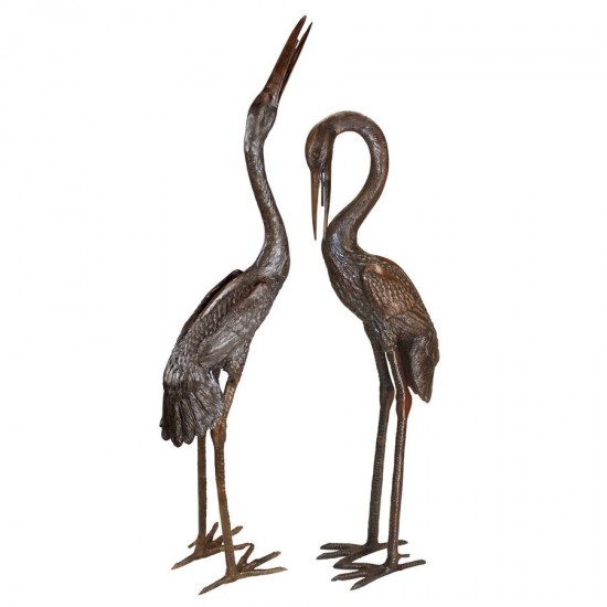 Design Toscano Large Set Of 2 Herons