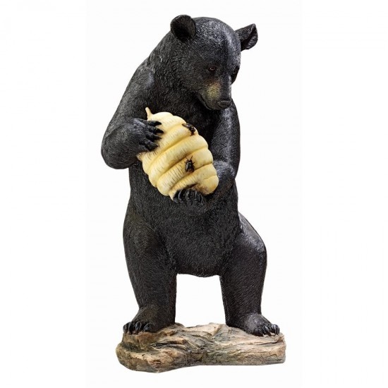 Design Toscano Beehive Black Bear Spitter Piped Statue