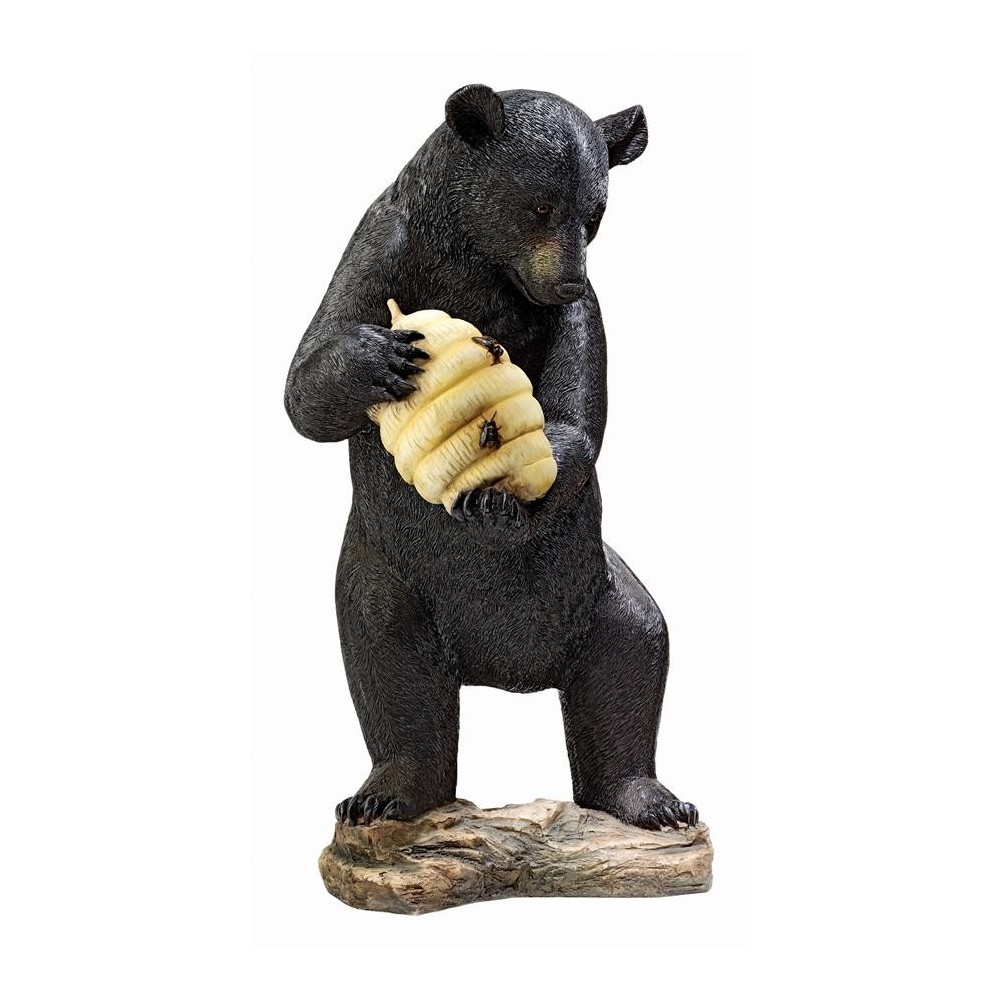 Design Toscano Beehive Black Bear Spitter Piped Statue