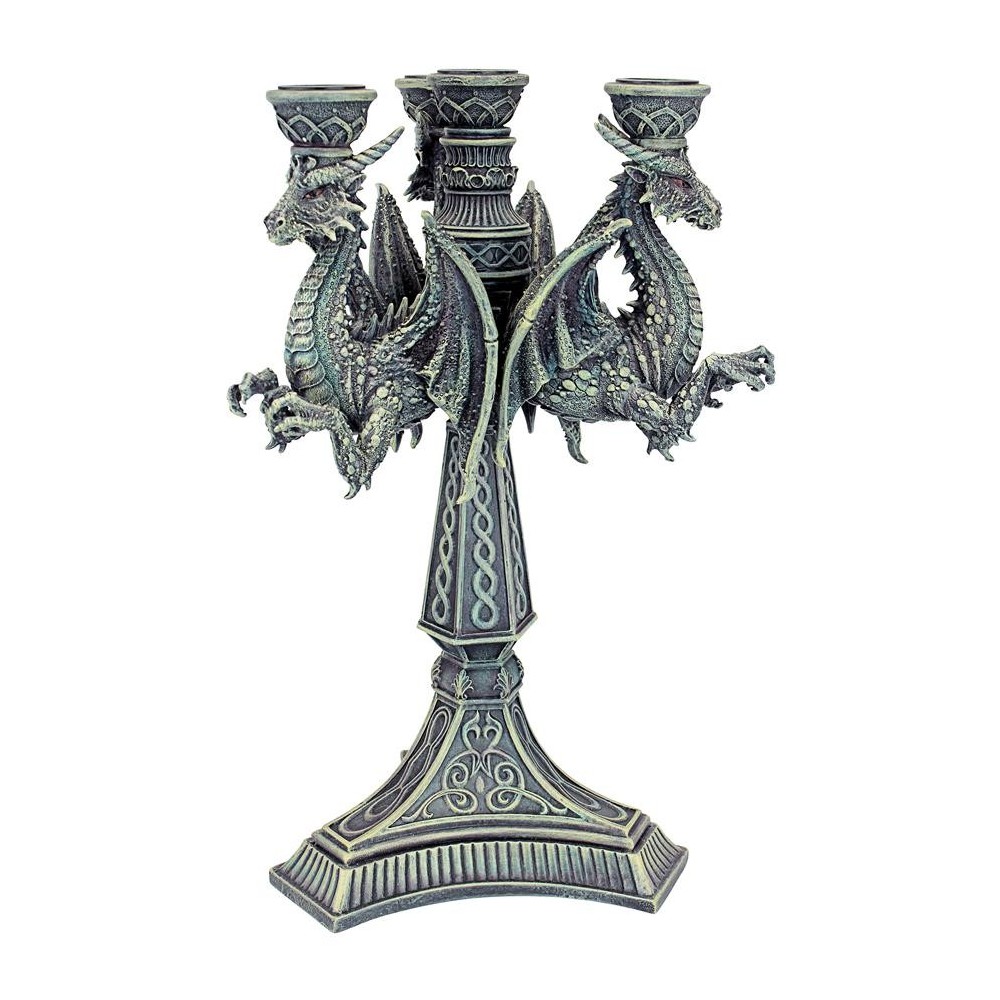 Design Toscano Knight Templar Dragons Candle Holder