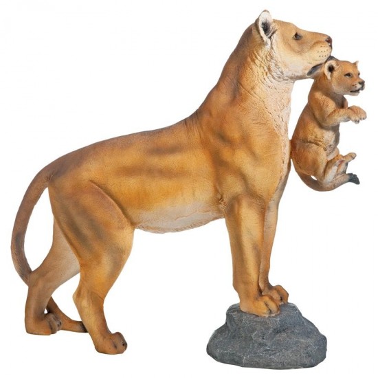 Design Toscano Lioness With Cub Statue