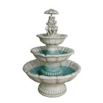 Design Toscano Lovers Under Umbrella 4 Tier Fountain