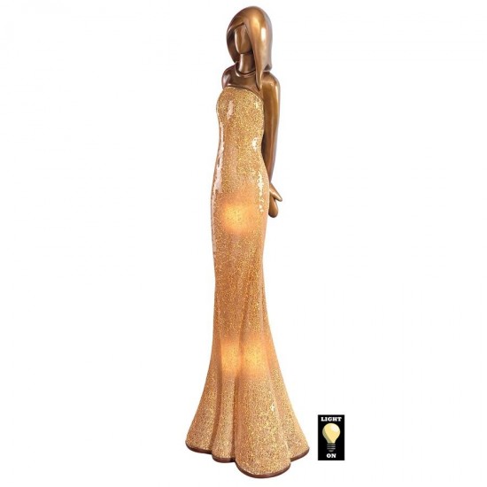 Design Toscano Woman In Gold Dress Floor Lamp