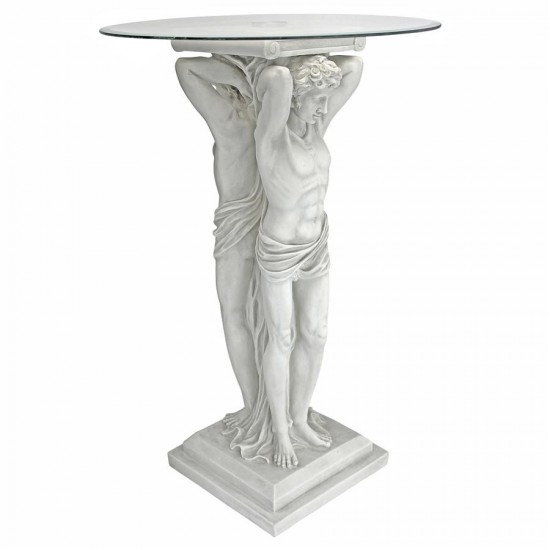 Design Toscano Hermitage Greek Man Pedestal Table