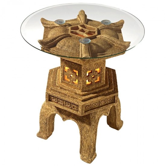 Design Toscano Tranquil Pagoda Illuminated Side Table