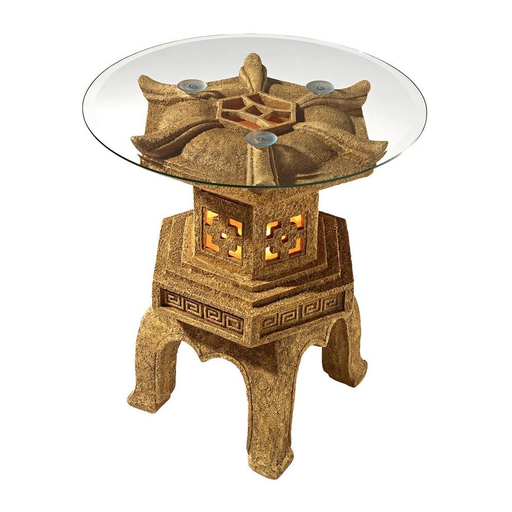 Design Toscano Tranquil Pagoda Illuminated Side Table