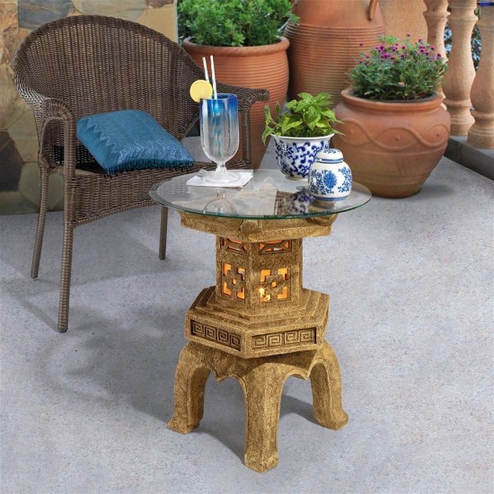 Design Toscano Tranquil Pagoda Illuminated Side Table