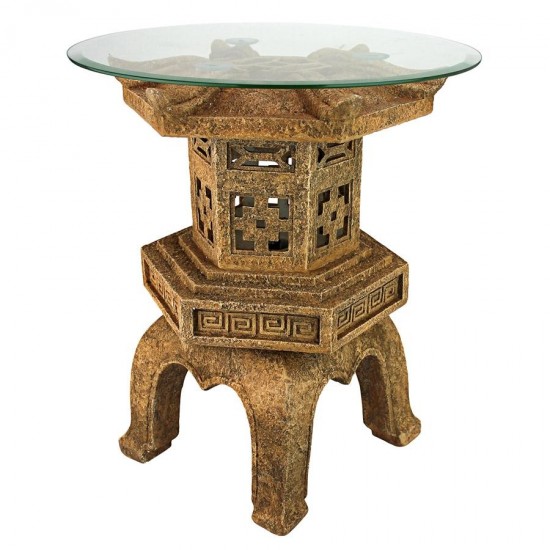 Design Toscano Tranquil Pagoda Illuminated Side Table