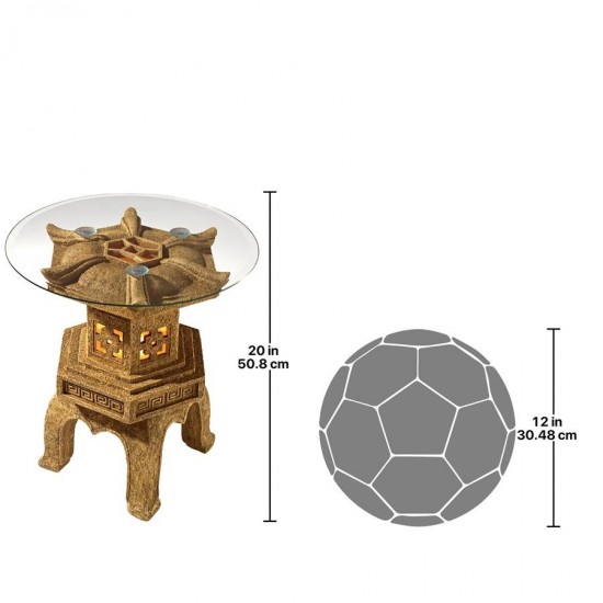 Design Toscano Tranquil Pagoda Illuminated Side Table