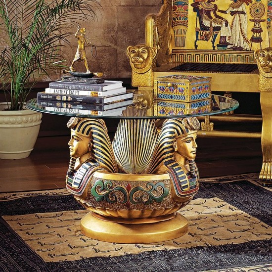 Design Toscano Three Heads Of Tutankhamen Table