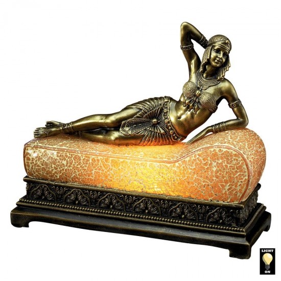 Design Toscano Cleopatra Art Deco Mosaic Glass Lamp