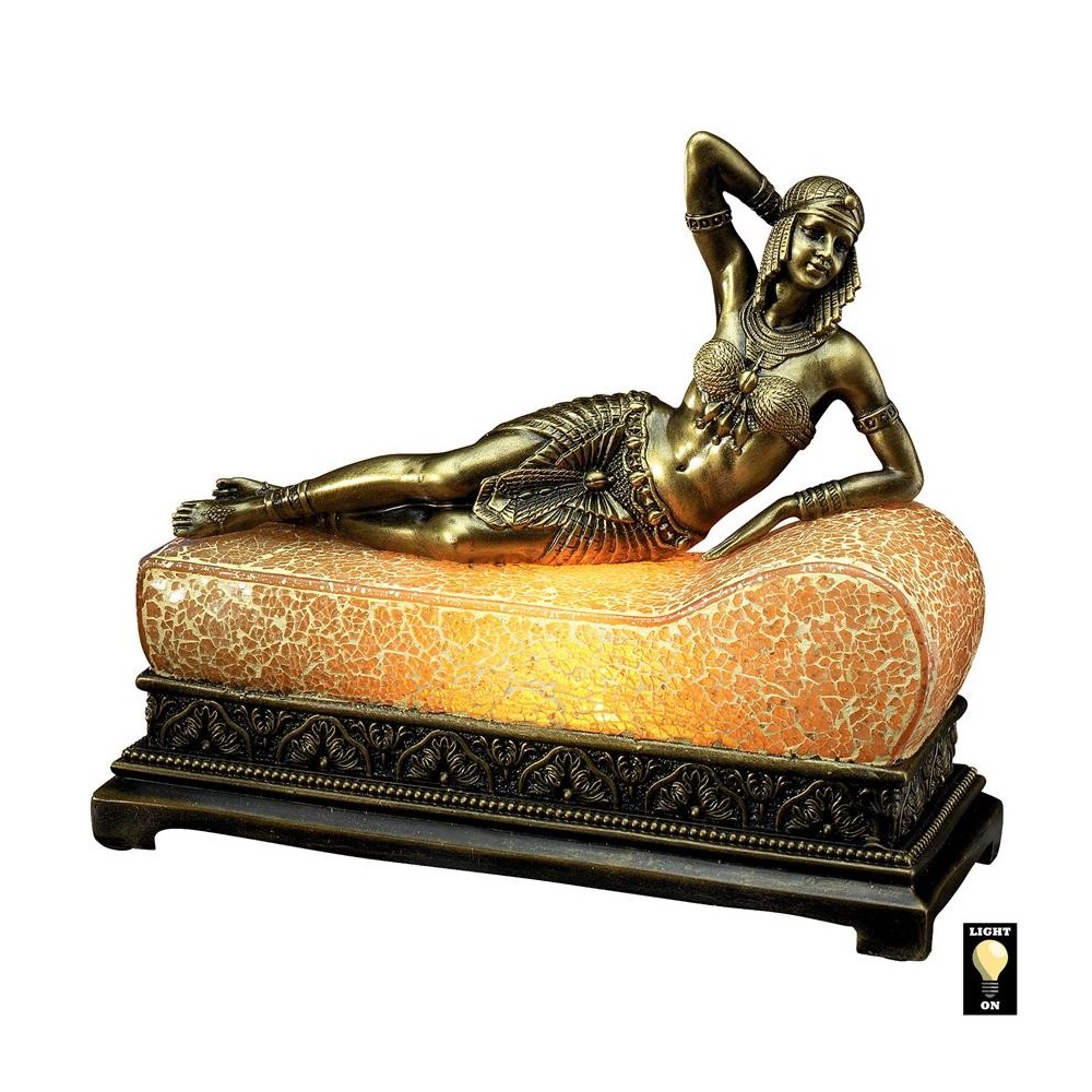 Design Toscano Cleopatra Art Deco Mosaic Glass Lamp