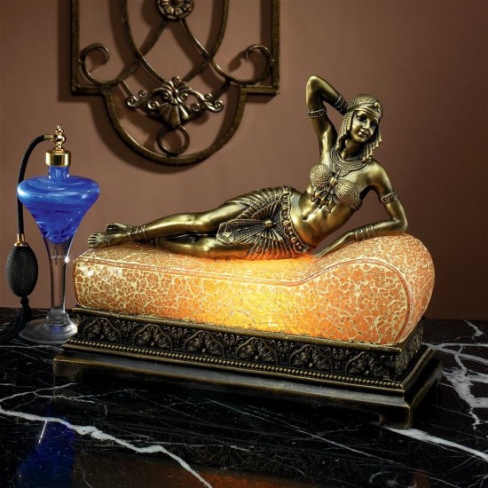 Design Toscano Cleopatra Art Deco Mosaic Glass Lamp