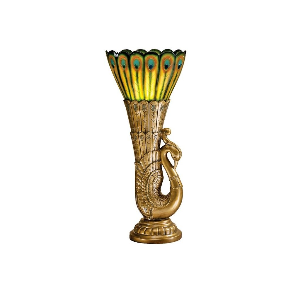 Design Toscano Art Deco Peacock Torchiere Lamp Design Toscano Art Deco Peacock Torchiere Lamp