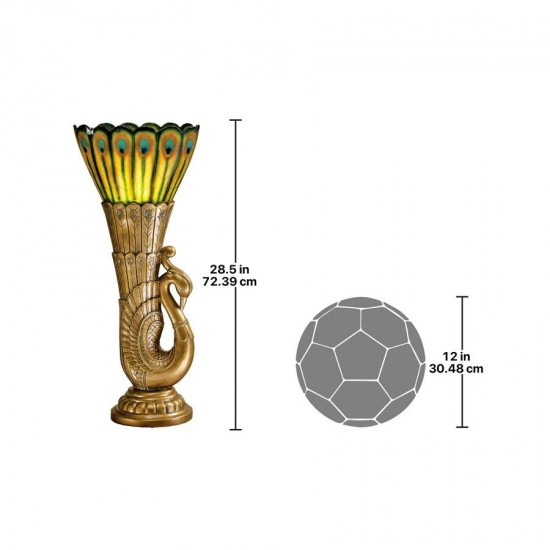 Design Toscano Art Deco Peacock Torchiere Lamp