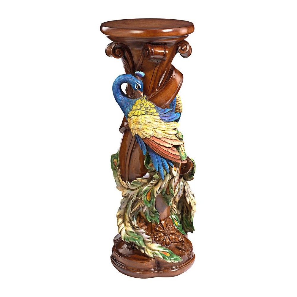 Design Toscano Chateau Saumer Peacock Pedestal