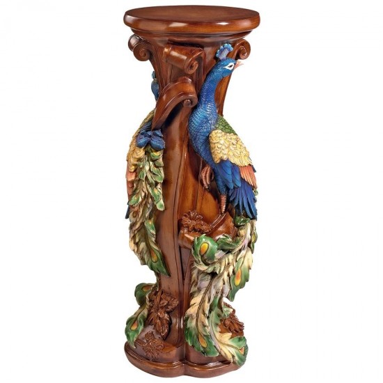 Design Toscano Chateau Saumer Peacock Pedestal