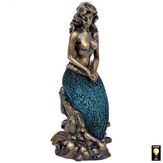 Design Toscano Oceans Mermaid Mosaic Glass Lamp