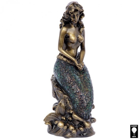 Design Toscano Oceans Mermaid Mosaic Glass Lamp