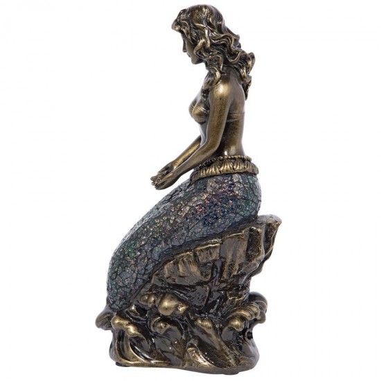Design Toscano Oceans Mermaid Mosaic Glass Lamp
