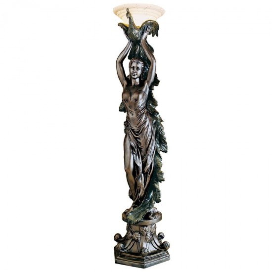 Design Toscano The Peacock Goddess Torchiere Lamp