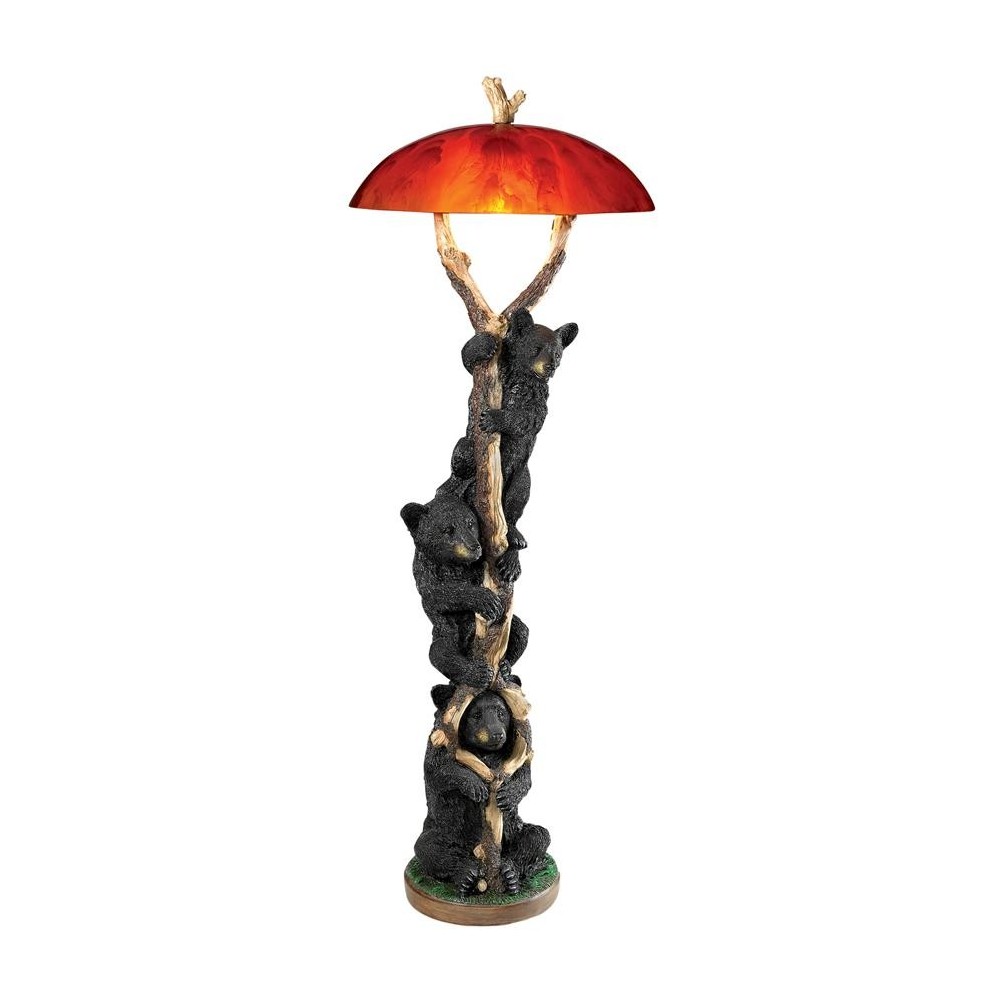 Design Toscano Setting Sun Black Bear Floor Lamp