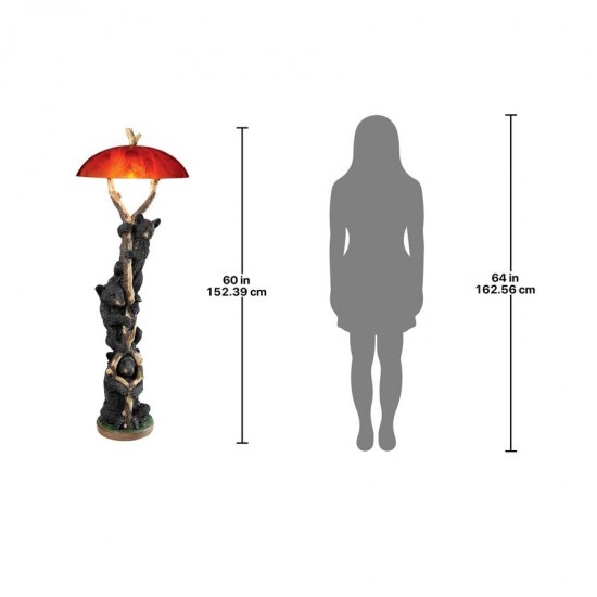 Design Toscano Setting Sun Black Bear Floor Lamp