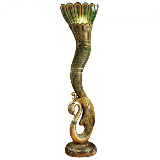 Design Toscano Art Deco Peacock Floor Lamp