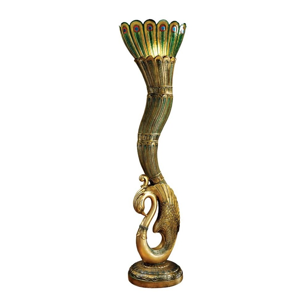 Design Toscano Art Deco Peacock Floor Lamp