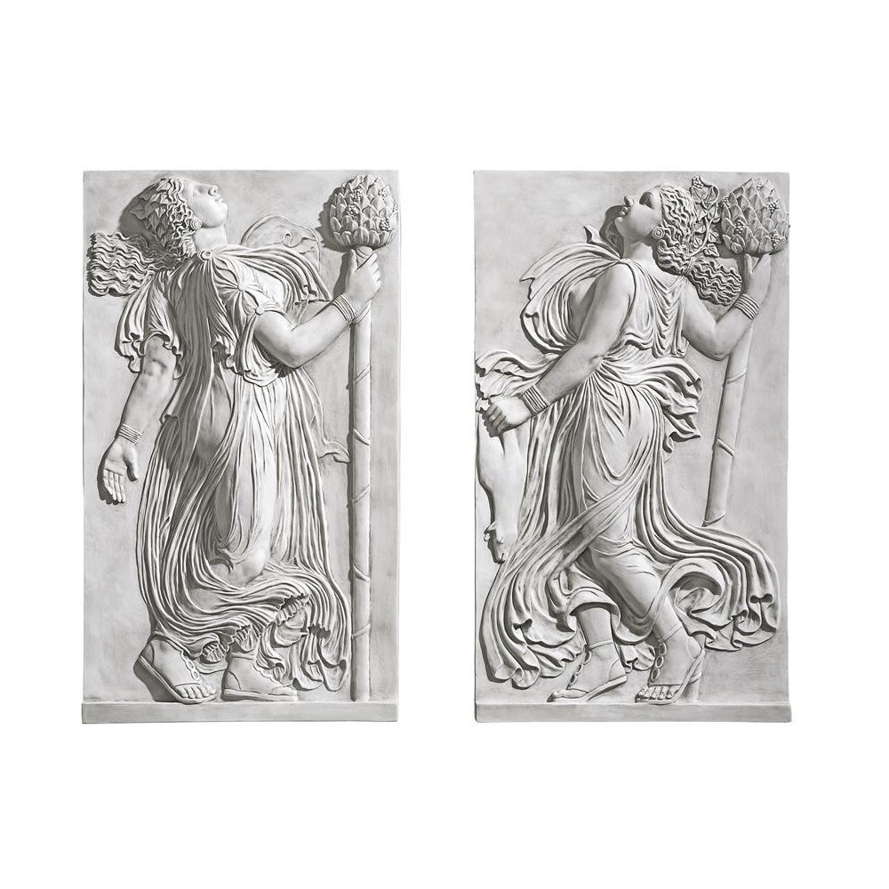 Design Toscano S/ Right & Left Greek Maenad Freizes