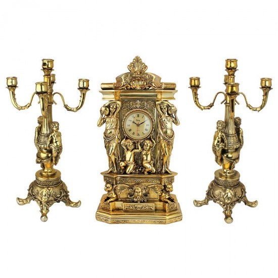 Design Toscano Chateau Chambord Clock & Candelabra Set