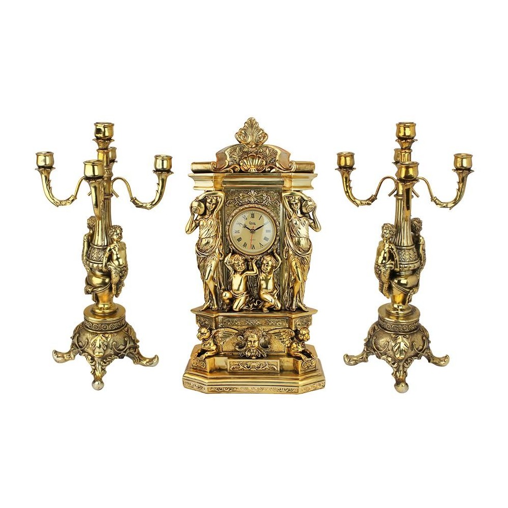 Design Toscano Chateau Chambord Clock & Candelabra Set