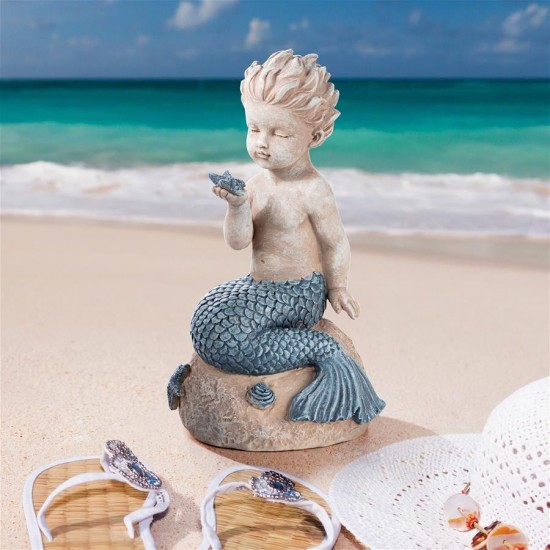 Design Toscano Little Boy Merman Holding A Starfish