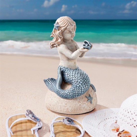 Design Toscano Little Girl Mermaid Holding Shell