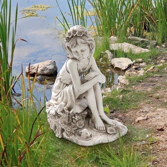 Design Toscano Pausing By The Pond Little Girl Statue