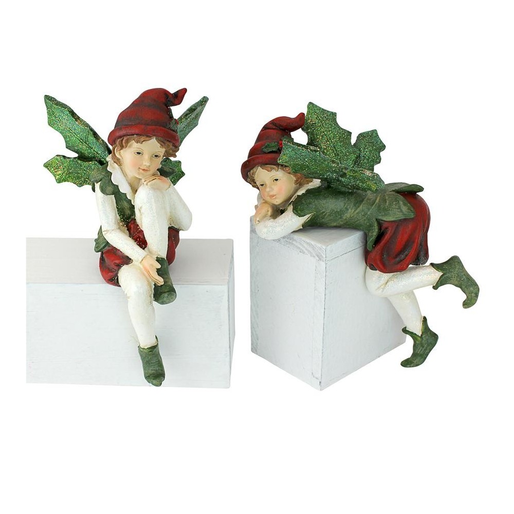 Design Toscano S/2 Christmas Elf Sitters